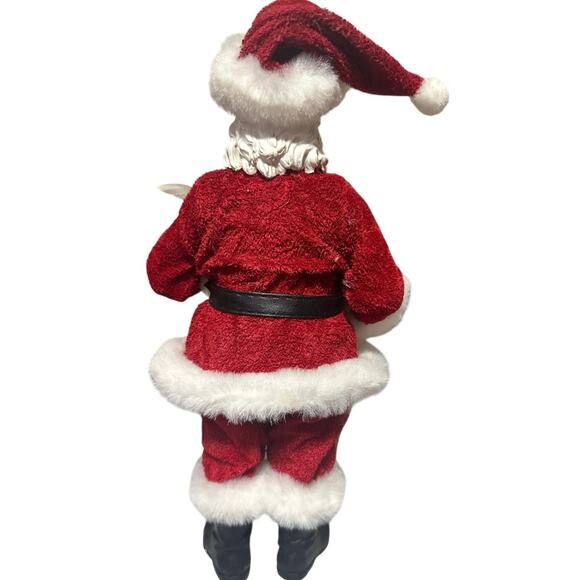 Santa Figurine Holding a Basket of Letters Quill & Nice List &checking it twice - Picture 3 of 6